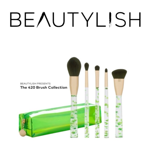 Beautylish 420 Brush Collection 5 Brushes with Neon Green Zipper Case NWT - Picture 15 of 15